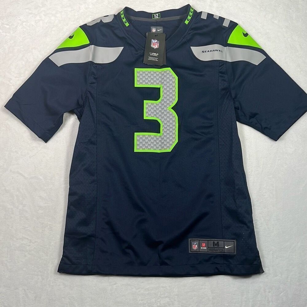 Russell Wilson Nike NFL Seattle Seahawks on the field‎ jersey NWT Men Medium